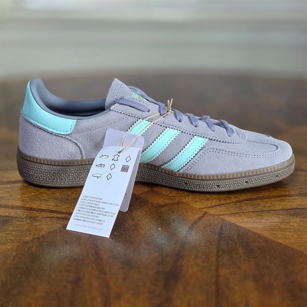 Adidas Handball Spezial Suede Women's Shoes Grey White Gum Size 7.5 Brand New LE - Picture 8 of 11